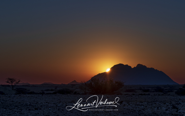 Sunset at Spitzkoppe in Namibia