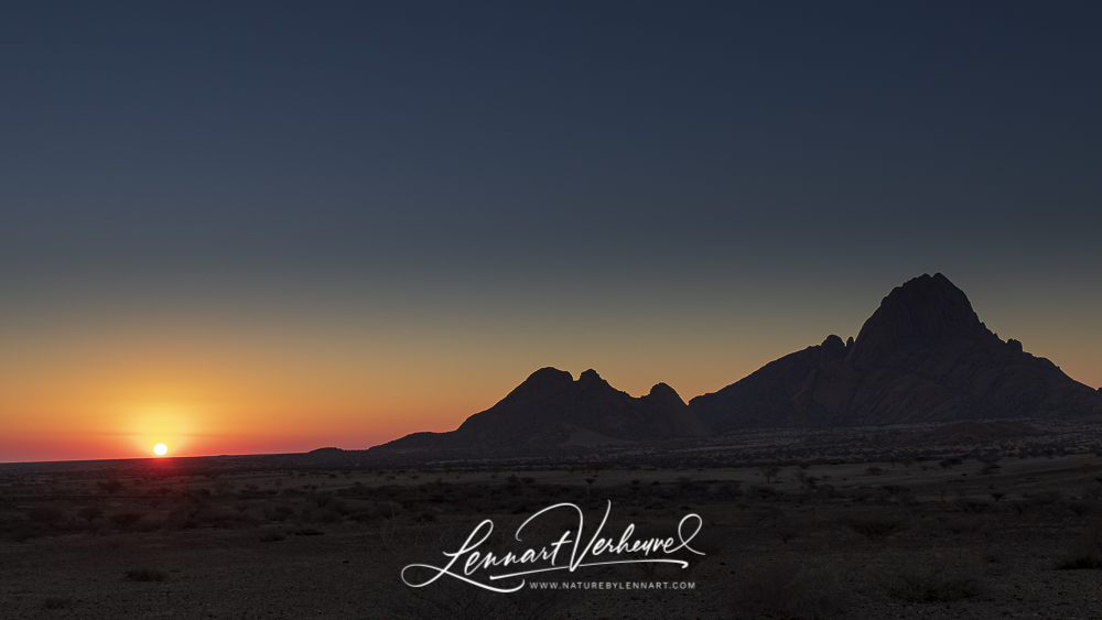 Sunset at Spitzkoppe in Namibia