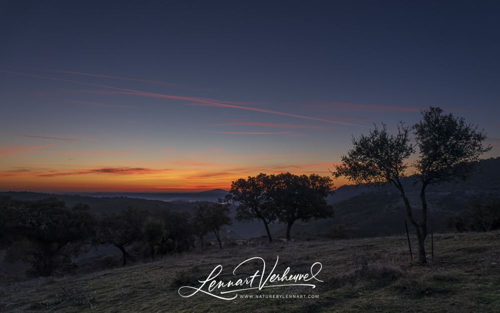 Sierra de Andujar in Spain at night