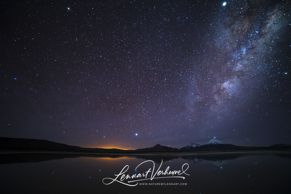 Milky Way and an Andean lake